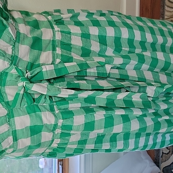 Bow-tie cotton check empire maxi dress - Picture 4 of 6